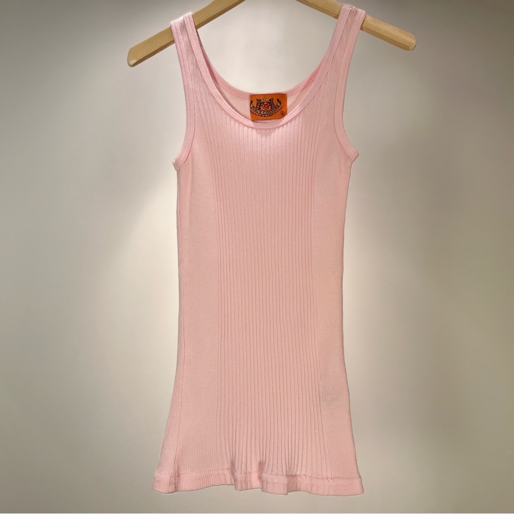 Juicy Couture Ribbed Tank • Baby Pink • Cotton Fitted Top Size S